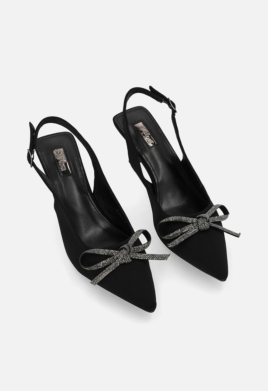 Plum - Kris slingback heel - black