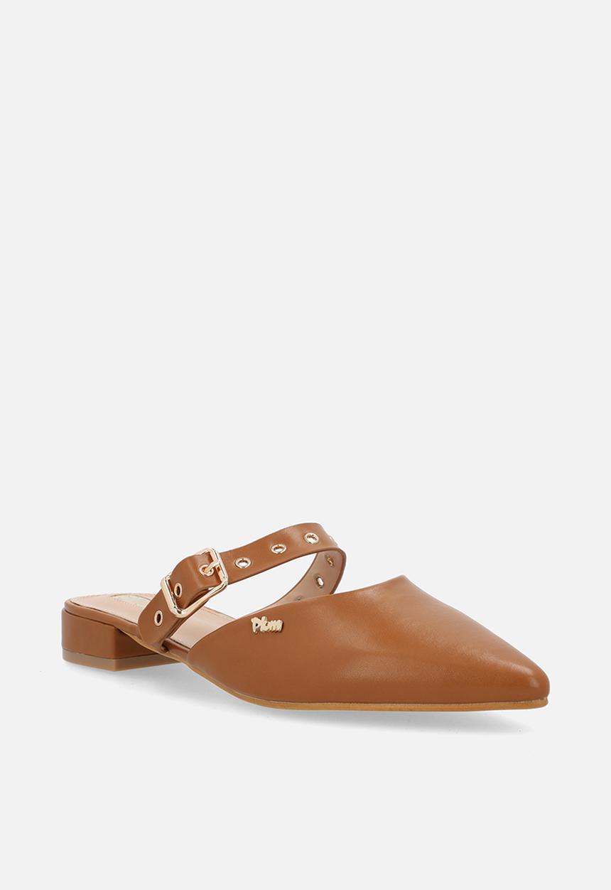 Plum - Raya slip-on flat - all tan