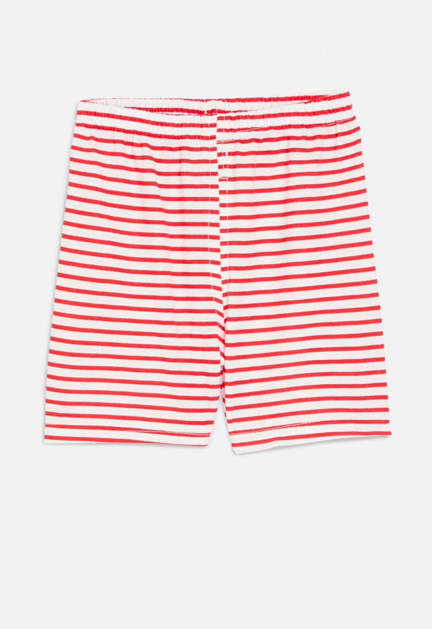 Pop Candy - Striped shorts - red & white