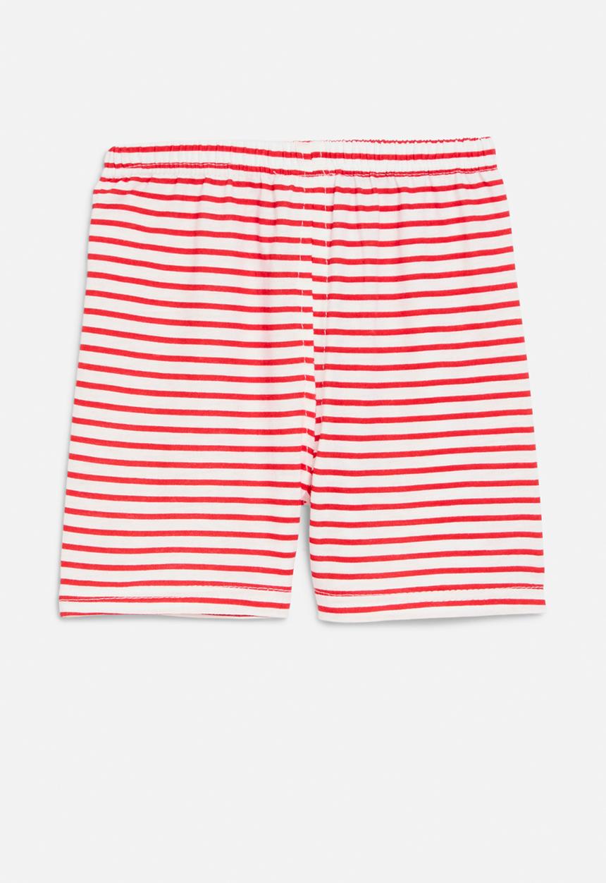 Pop Candy - Striped shorts - red & white