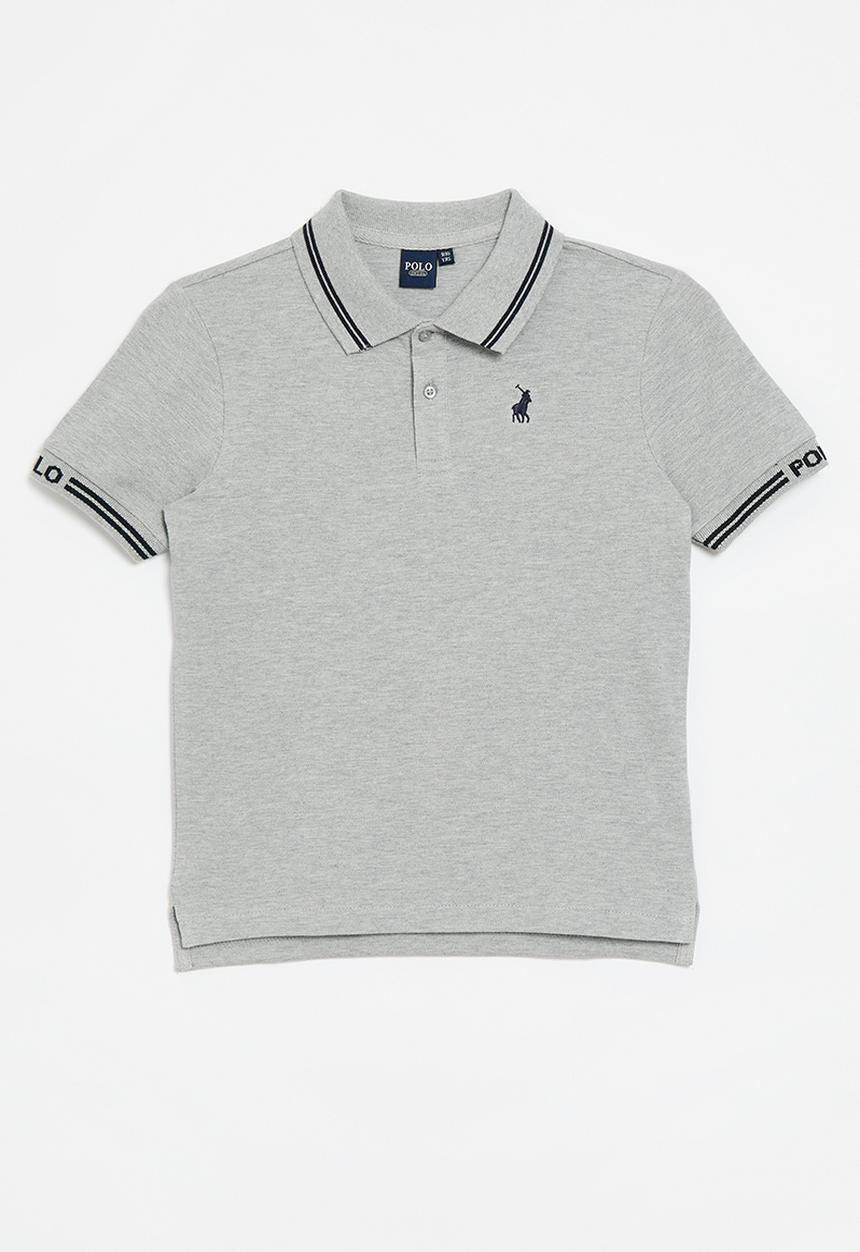 POLO - Boys owen jacquard short sleeve golfer - grey