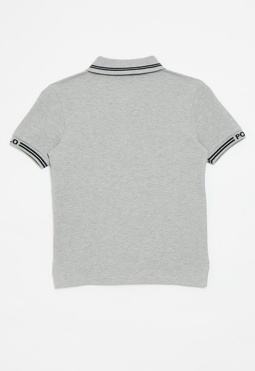 POLO - Boys owen jacquard short sleeve golfer - grey