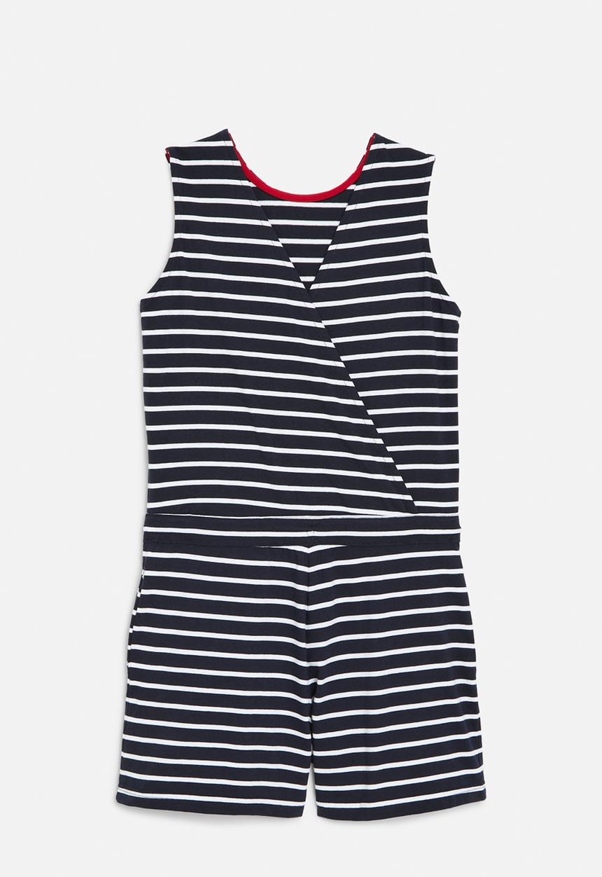 POLO - Girls gabriella sl striped jumpsuit - navy