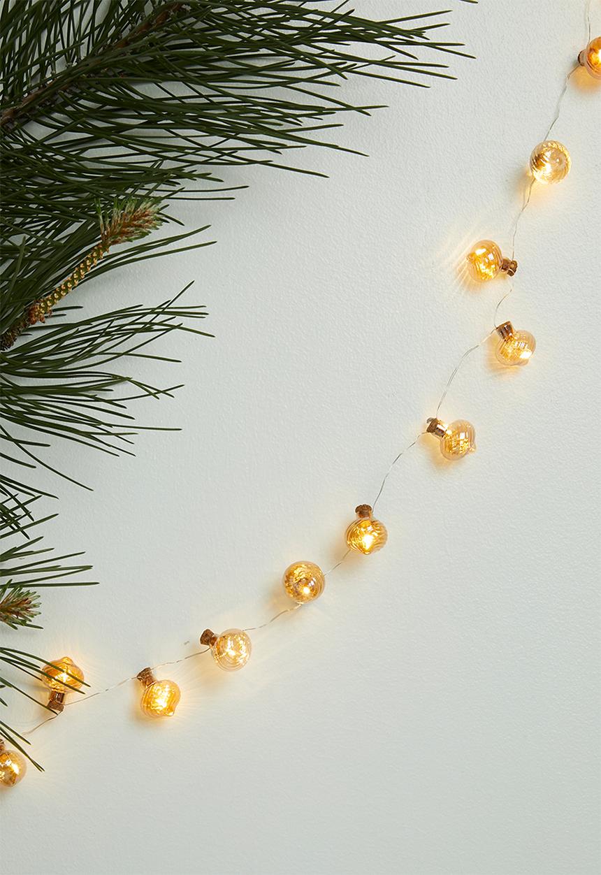 H&S - LED bobble garland - gold