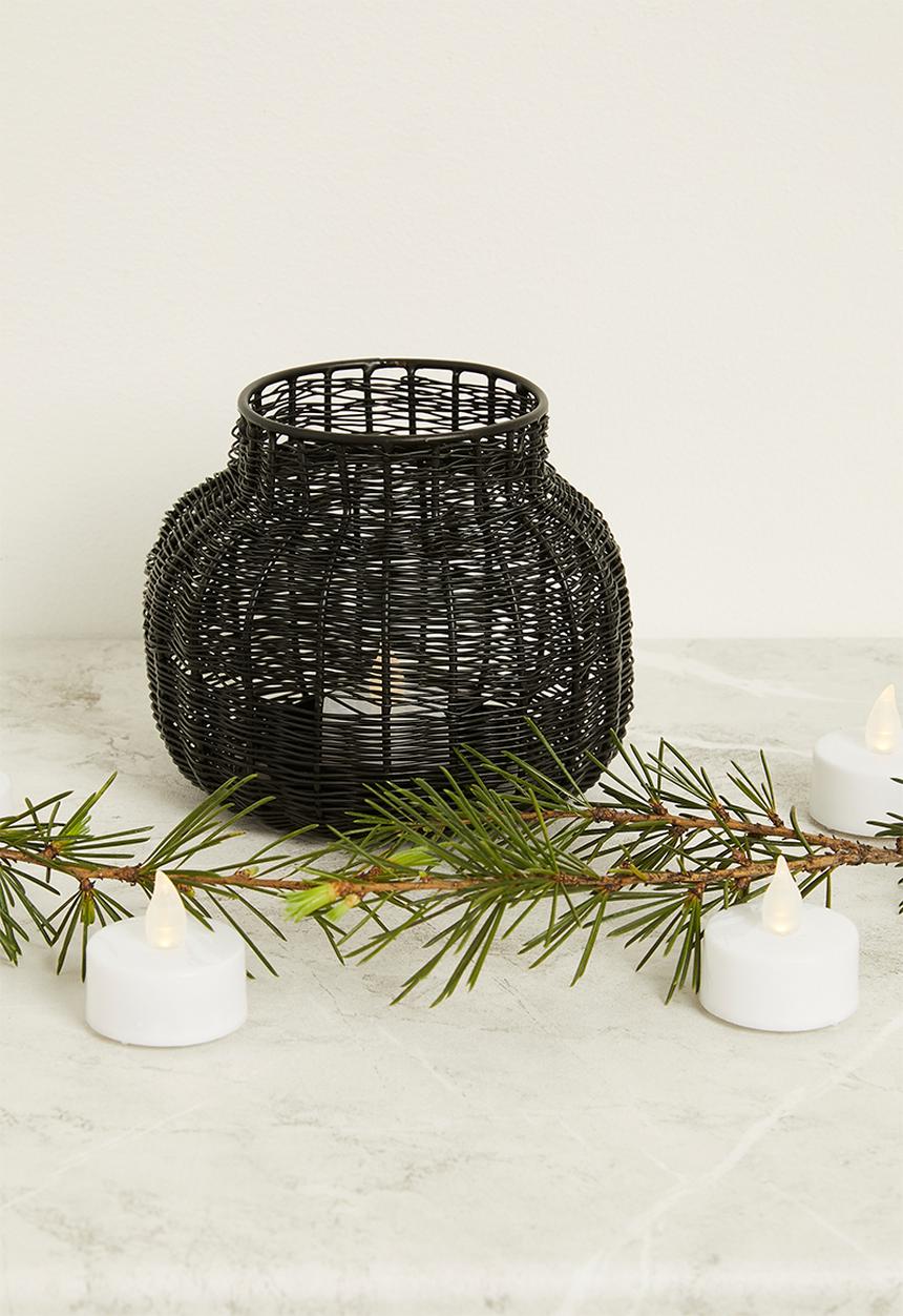 H&S - Mesh candle holder - black