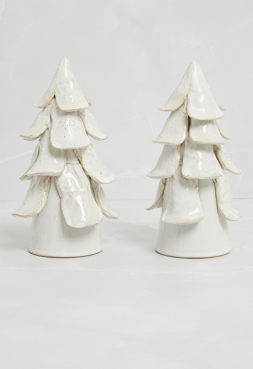 H&S - Layer xmas tree set of 2 20cm - cream