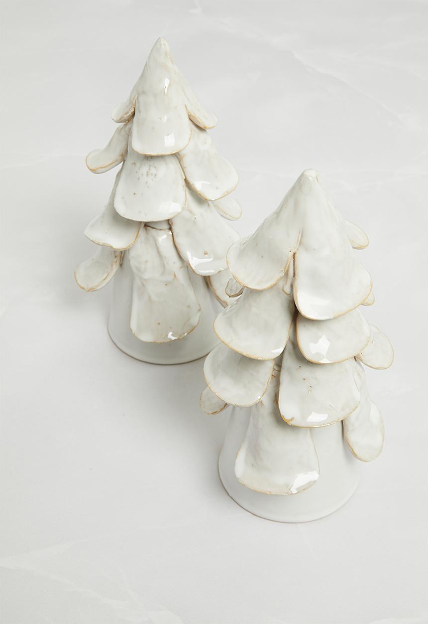 H&S - Layer xmas tree set of 2 20cm - cream