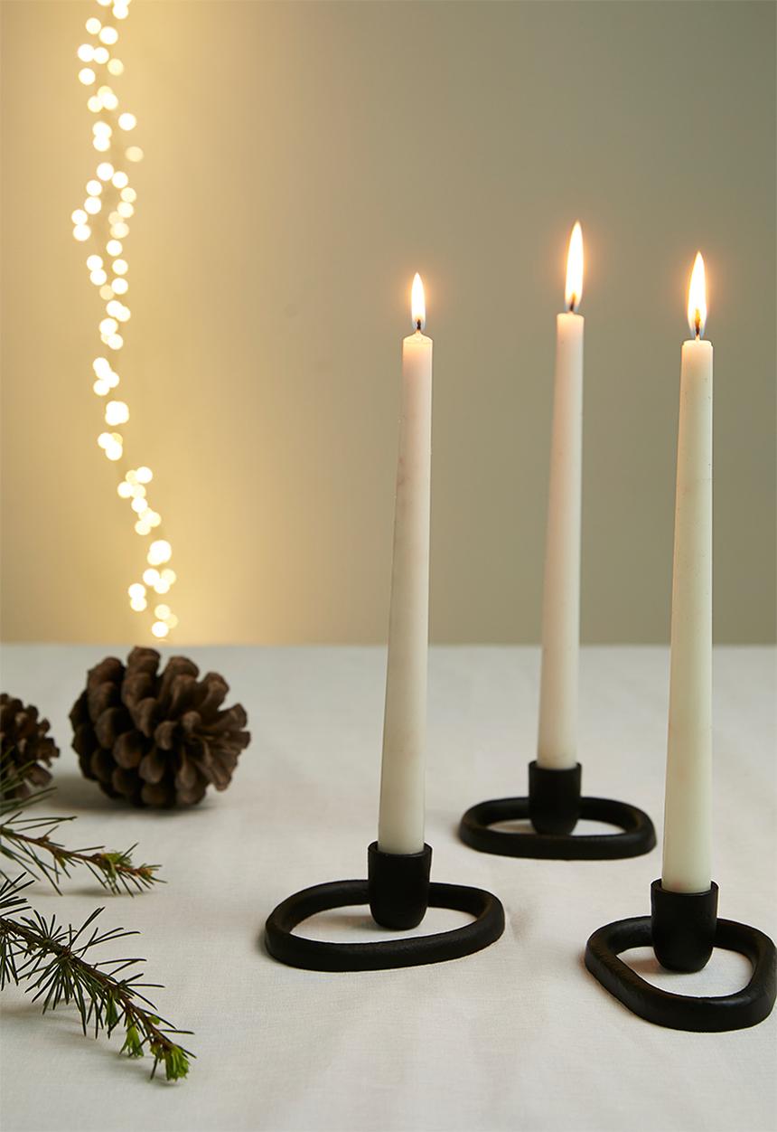 H&S - Orga Candle Holder set of 3 - Black