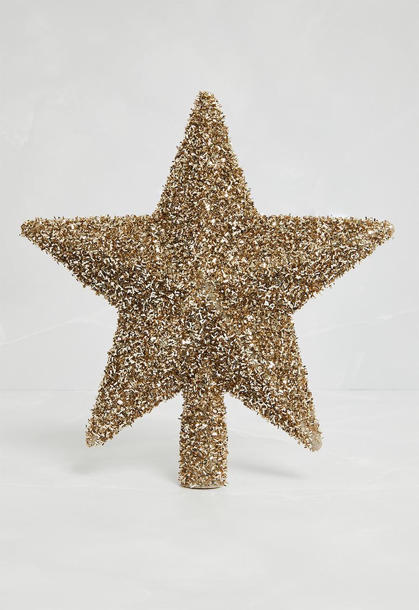 H&S - Tinsel tree topper - champagne