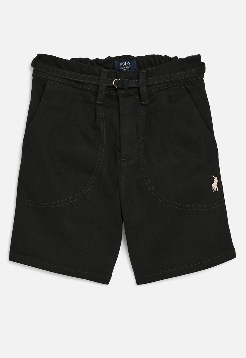 POLO - Girls ava denim short - black