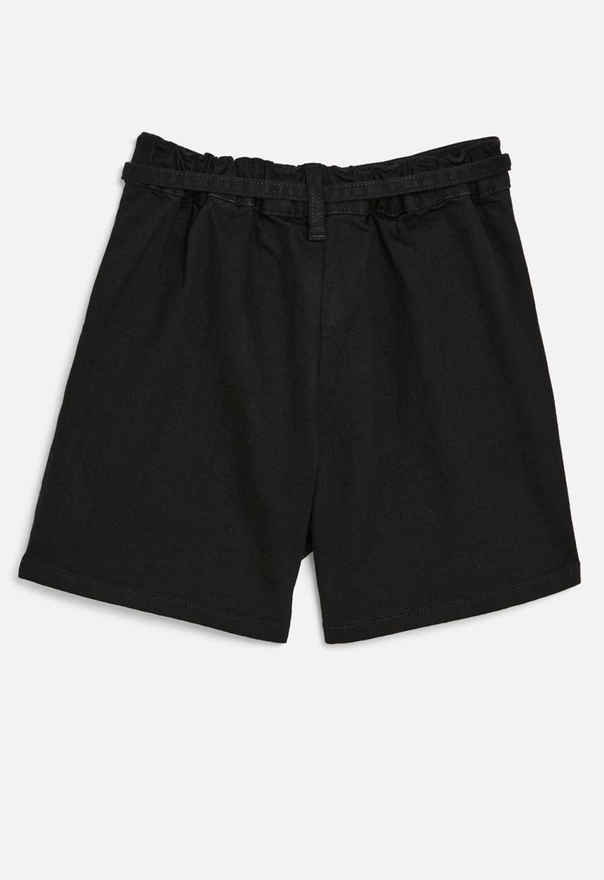 POLO - Girls ava denim short - black