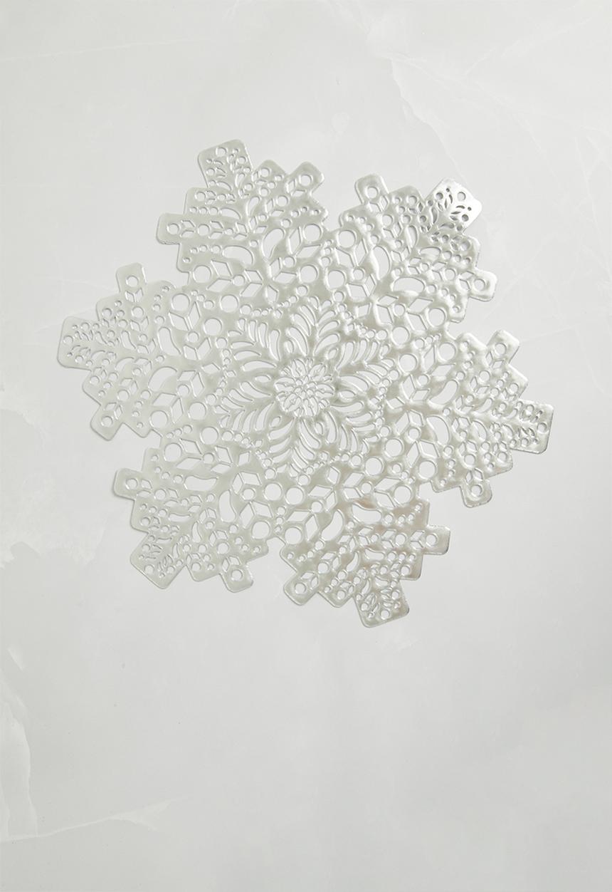 Excellent Houseware - Snowflake Placemats set of 4 - white