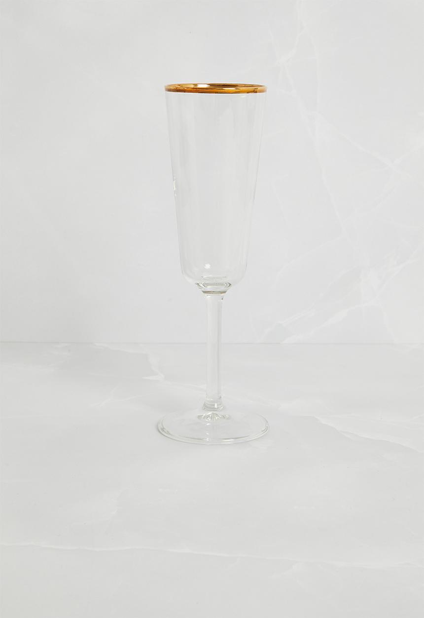 Excellent Houseware - Celebration champagned glass set of 2 - clear