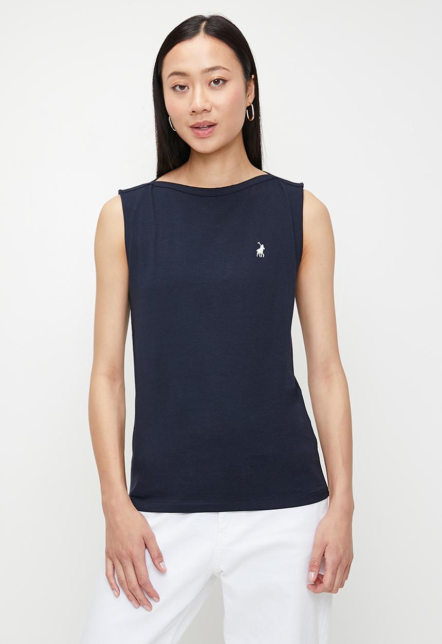 POLO - Wmn Ashton Sleeveless Boat Neck Top - Navy