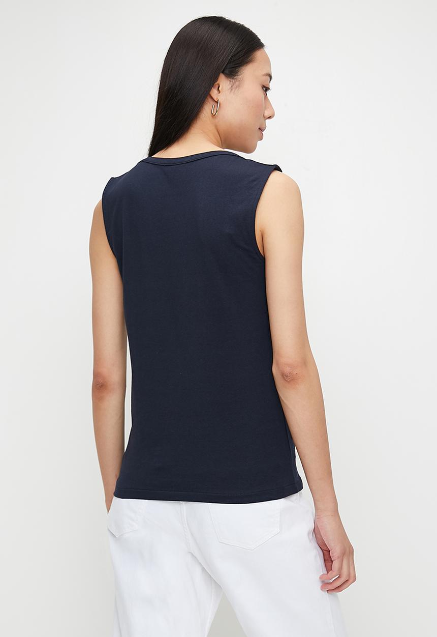 POLO - Wmn Ashton Sleeveless Boat Neck Top - Navy