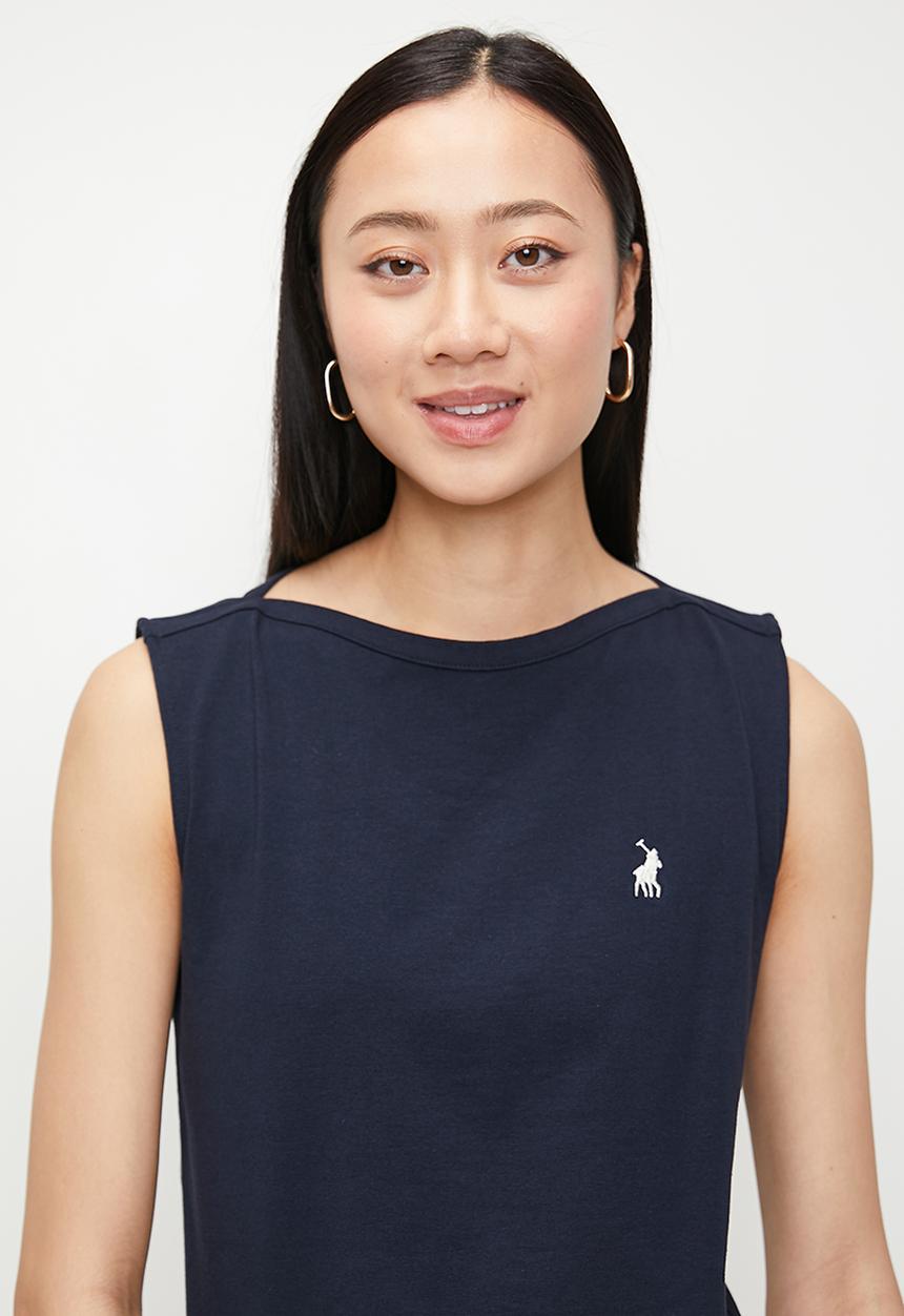 POLO - Wmn Ashton Sleeveless Boat Neck Top - Navy