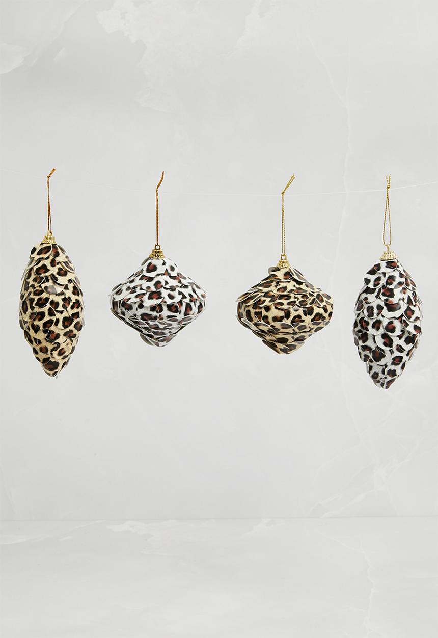 H&S - Wild 'n free xmas baubles set of 4 - multi