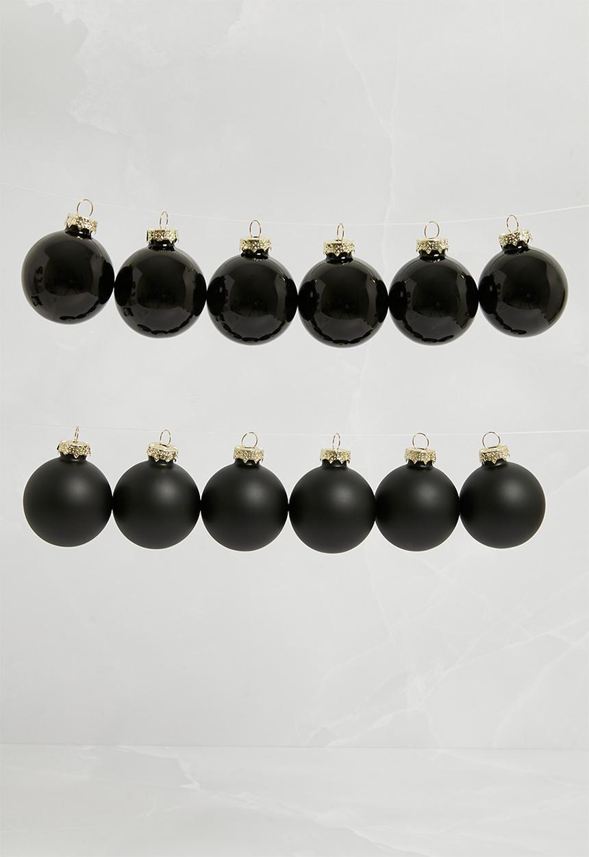 H&S - Merry xmas tree baubles - black