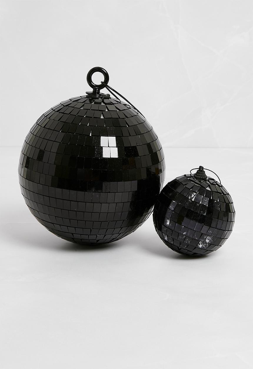 H&S - Mirror Ball Deco set of 2 - Black