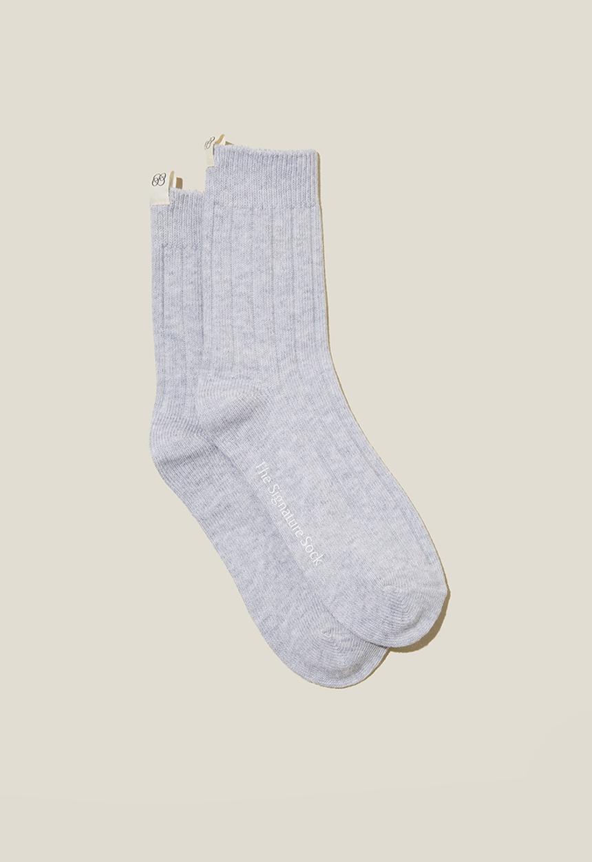 Rubi - The Signature Crew Sock - Soft Grey Marle