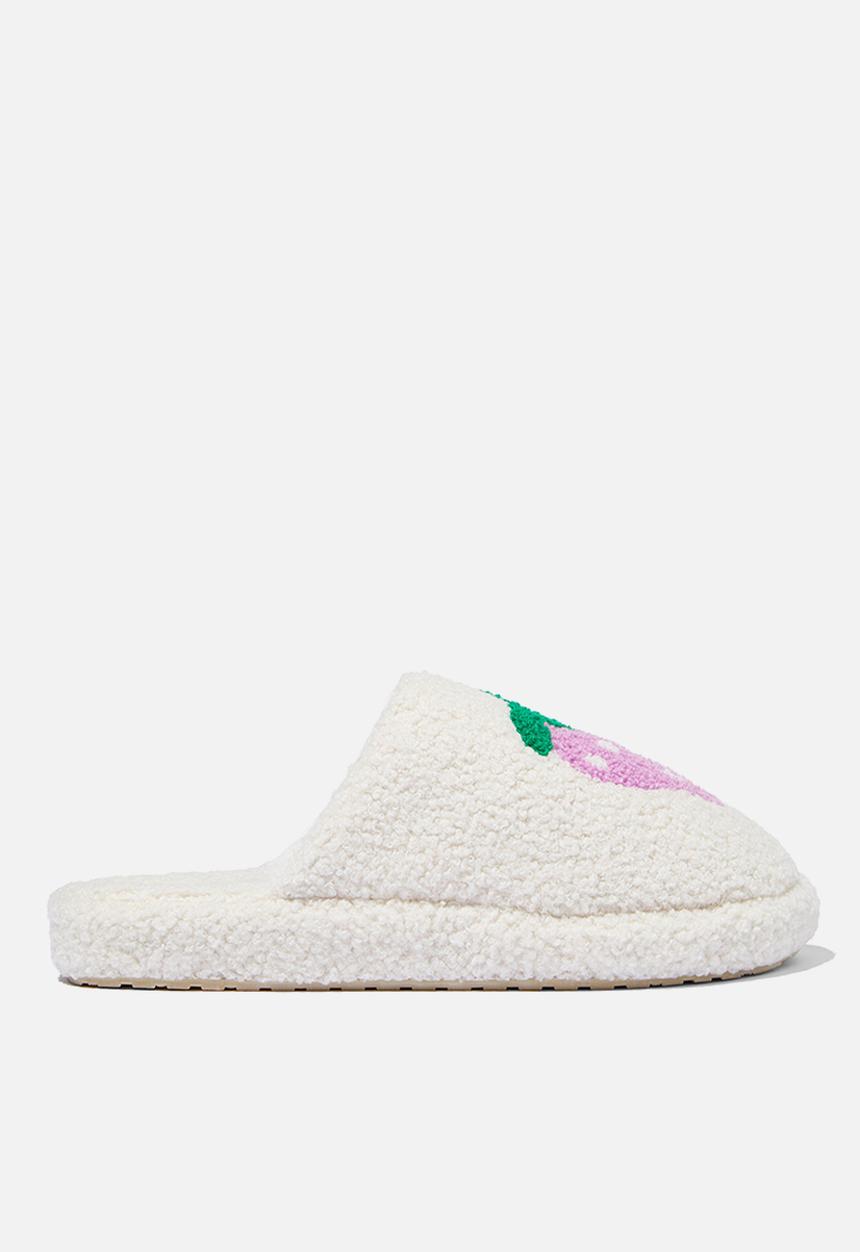 Cotton On - Cosy Novelty Scuff Slipper - Strawberry Cream