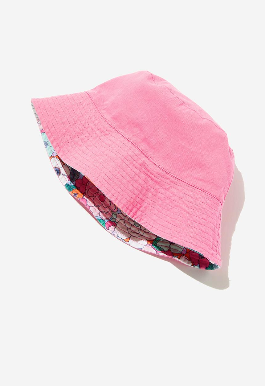 Cotton On - Kids reversible bucket hat - ny floral/bubblegum pop