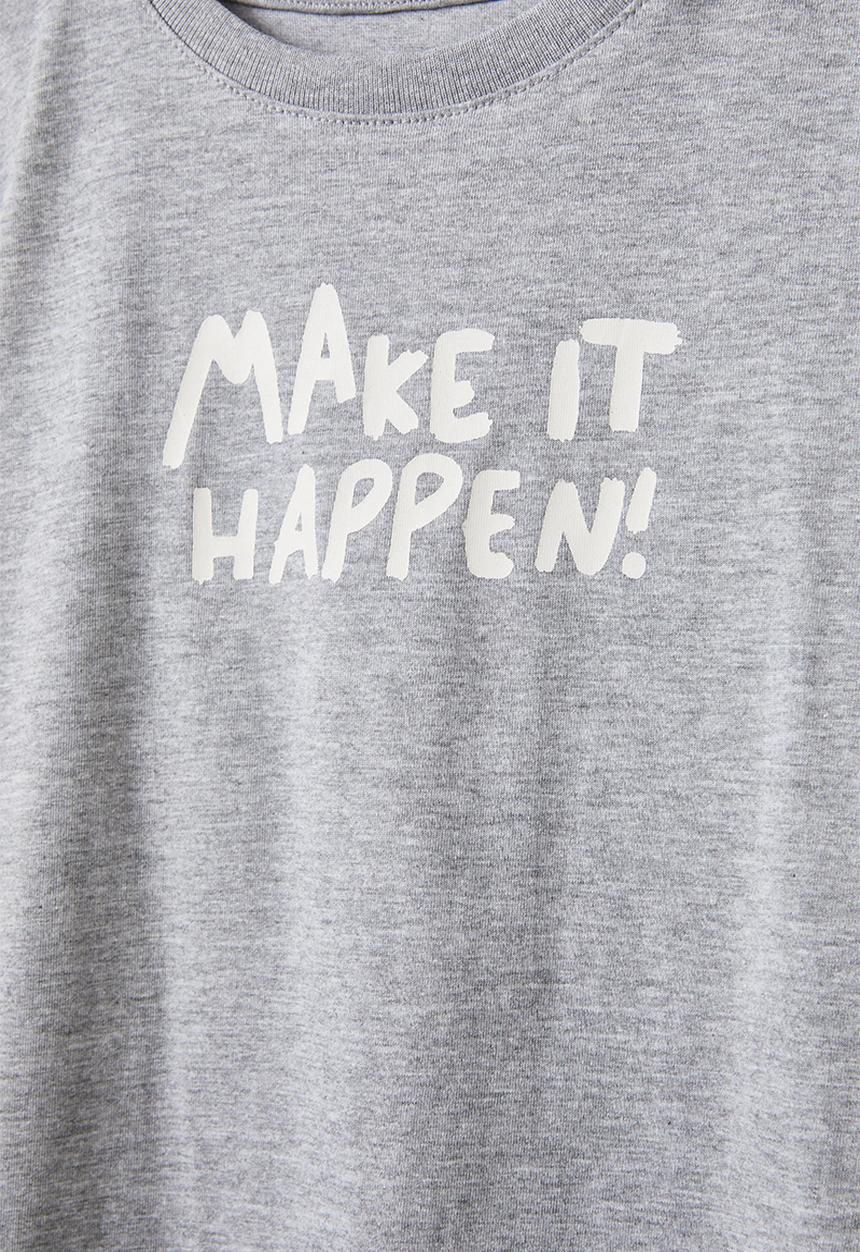 Cotton On - Poppy short sleeve print tee - storm grey marle/make it happen