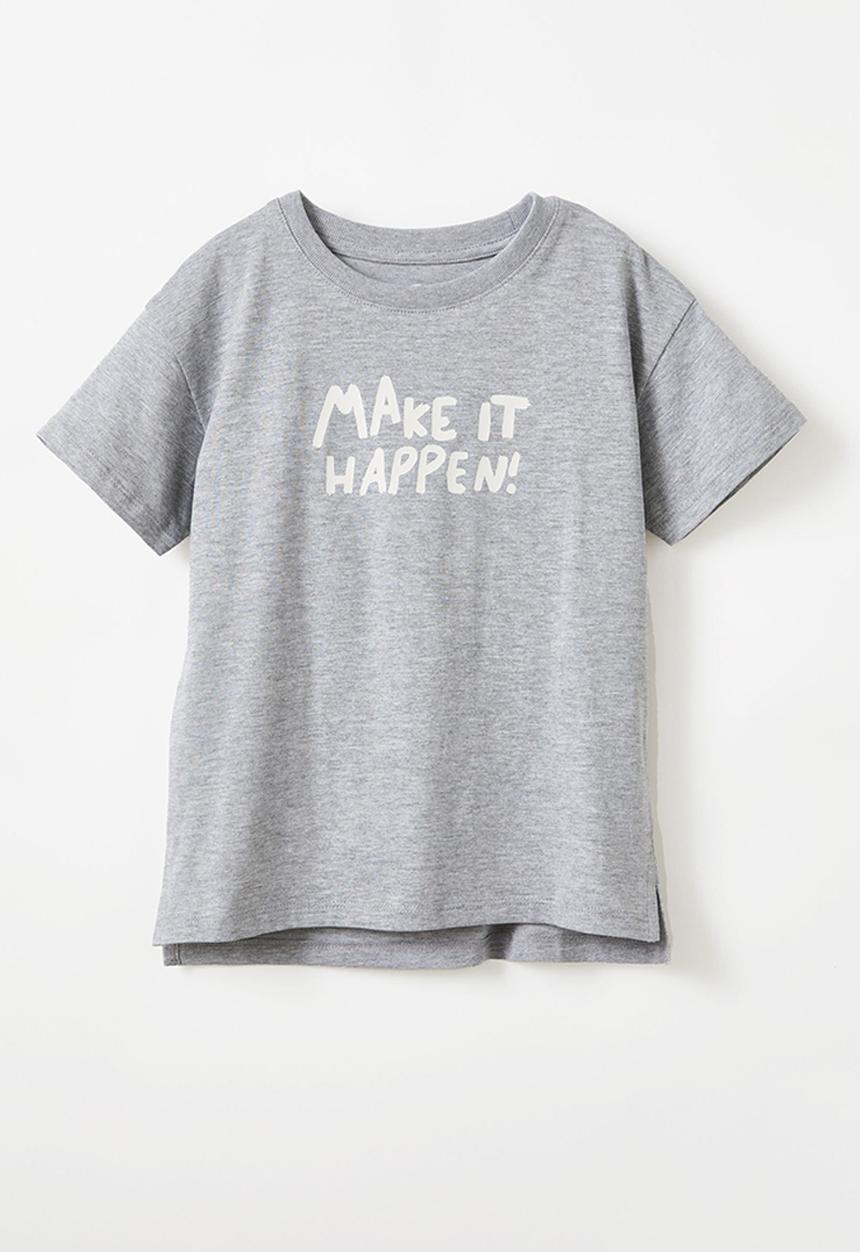Cotton On - Poppy short sleeve print tee - storm grey marle/make it happen