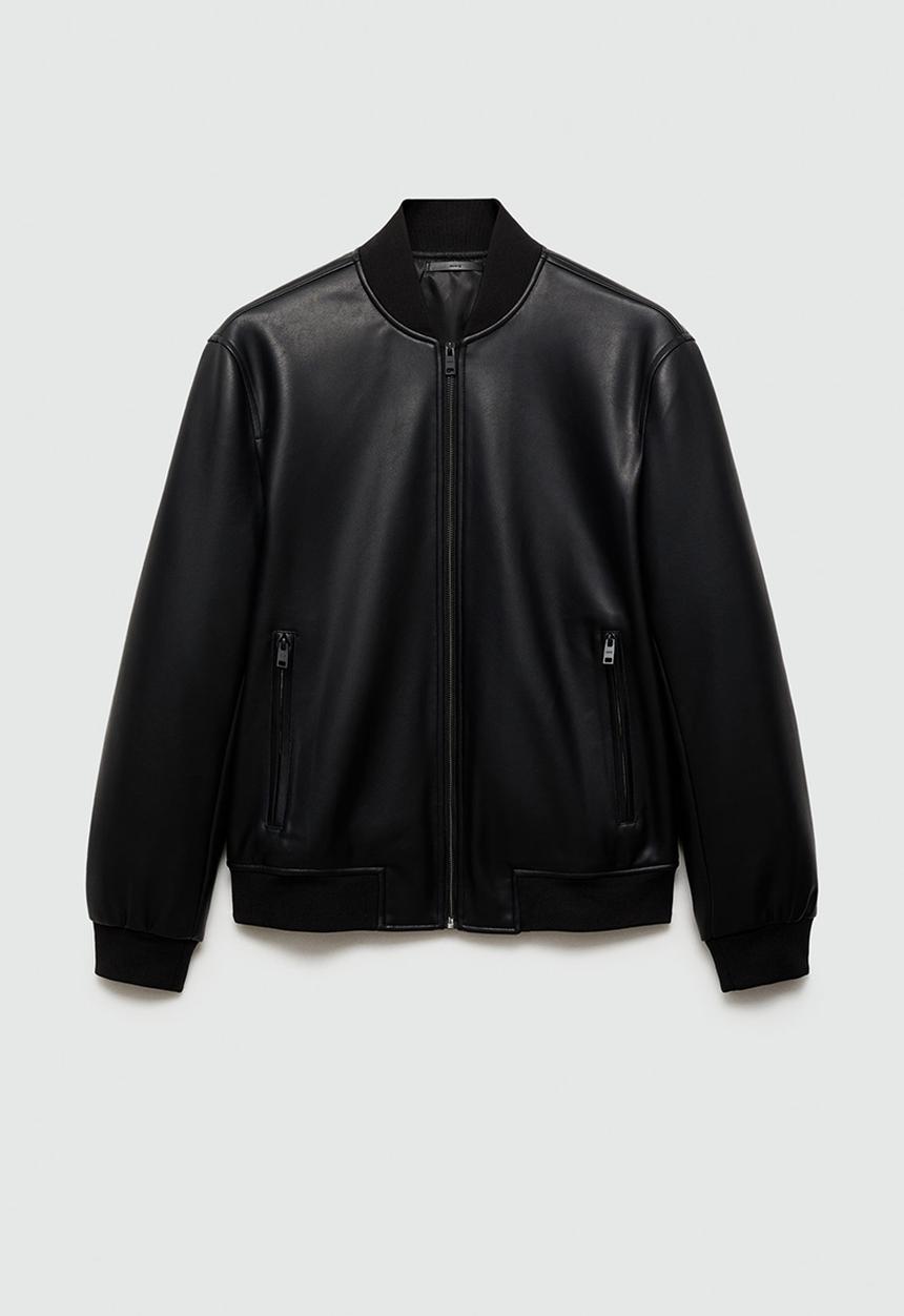 MANGO - Jacket pla - Black