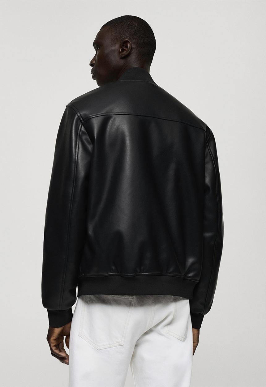 MANGO - Jacket pla - Black