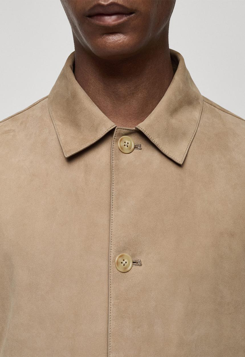 MANGO - Erik leather jacket  - light/pastel grey