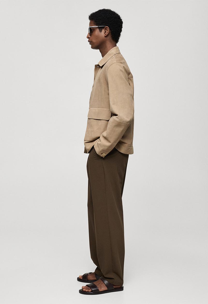 MANGO - Erik leather jacket  - light/pastel grey