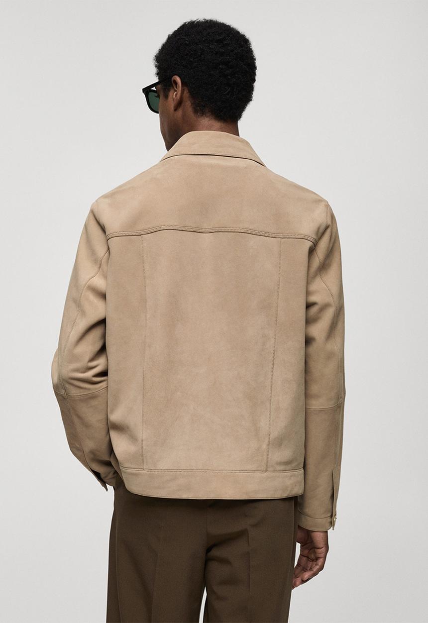 MANGO - Erik leather jacket  - light/pastel grey