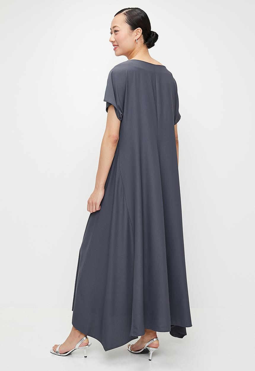 edit - Trapeze Maxi with grown on sleeve - Grey