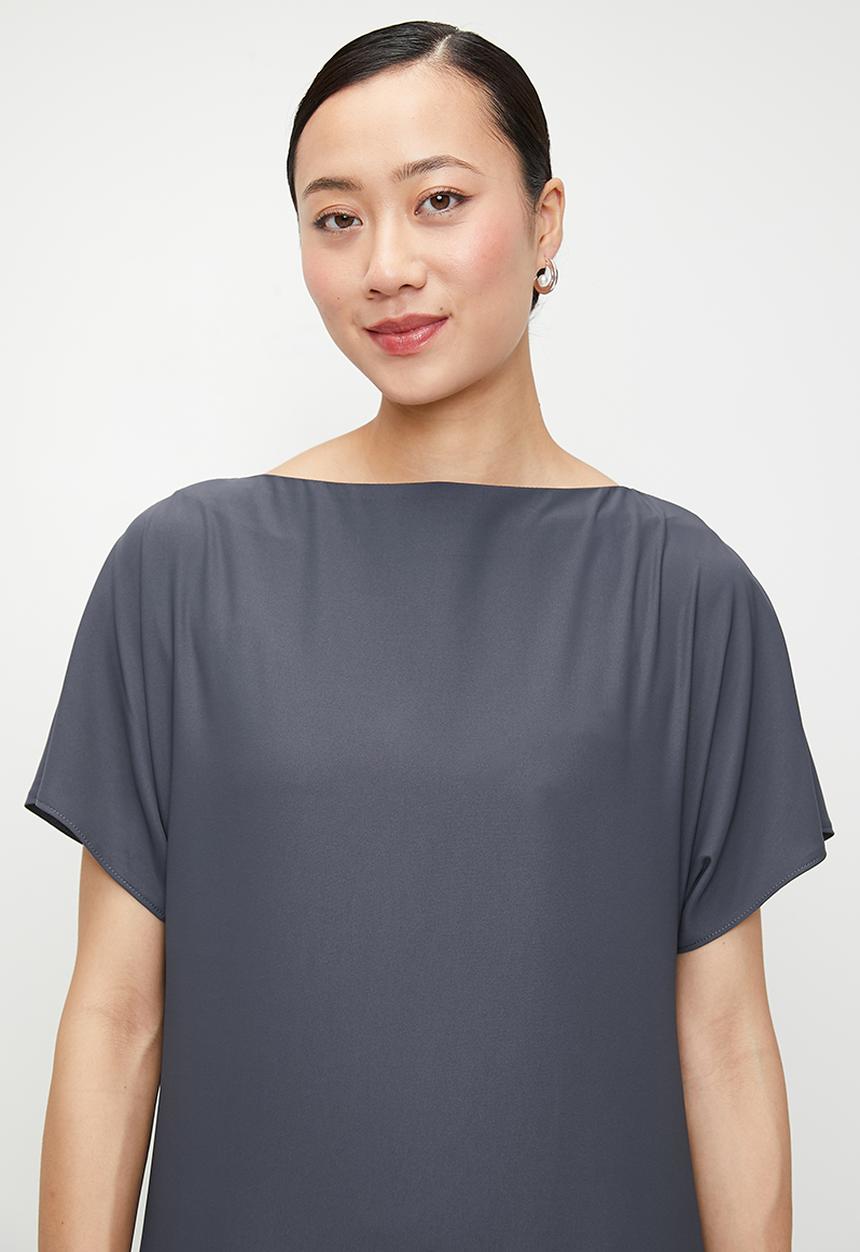 edit - Trapeze Maxi with grown on sleeve - Grey