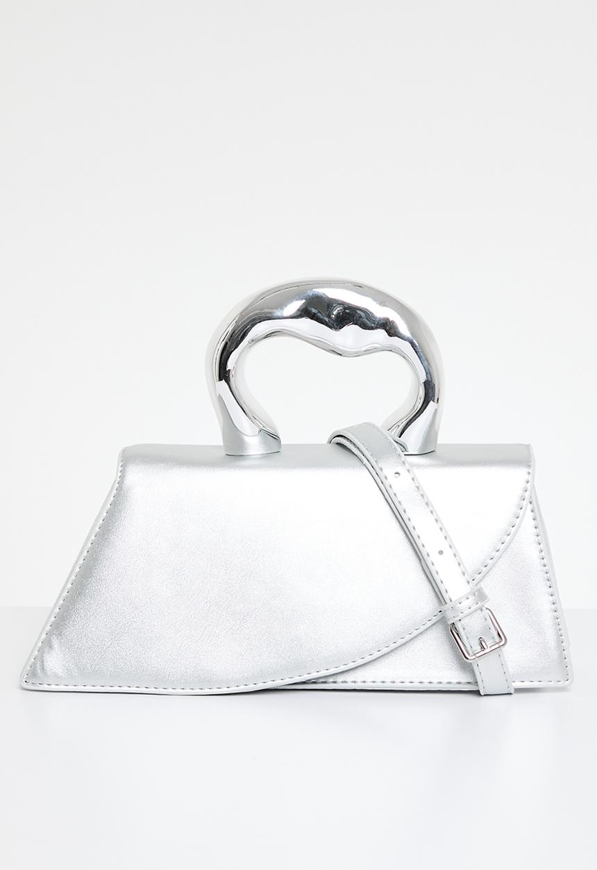 Superbalist - Metal handle crossbody bag - silver