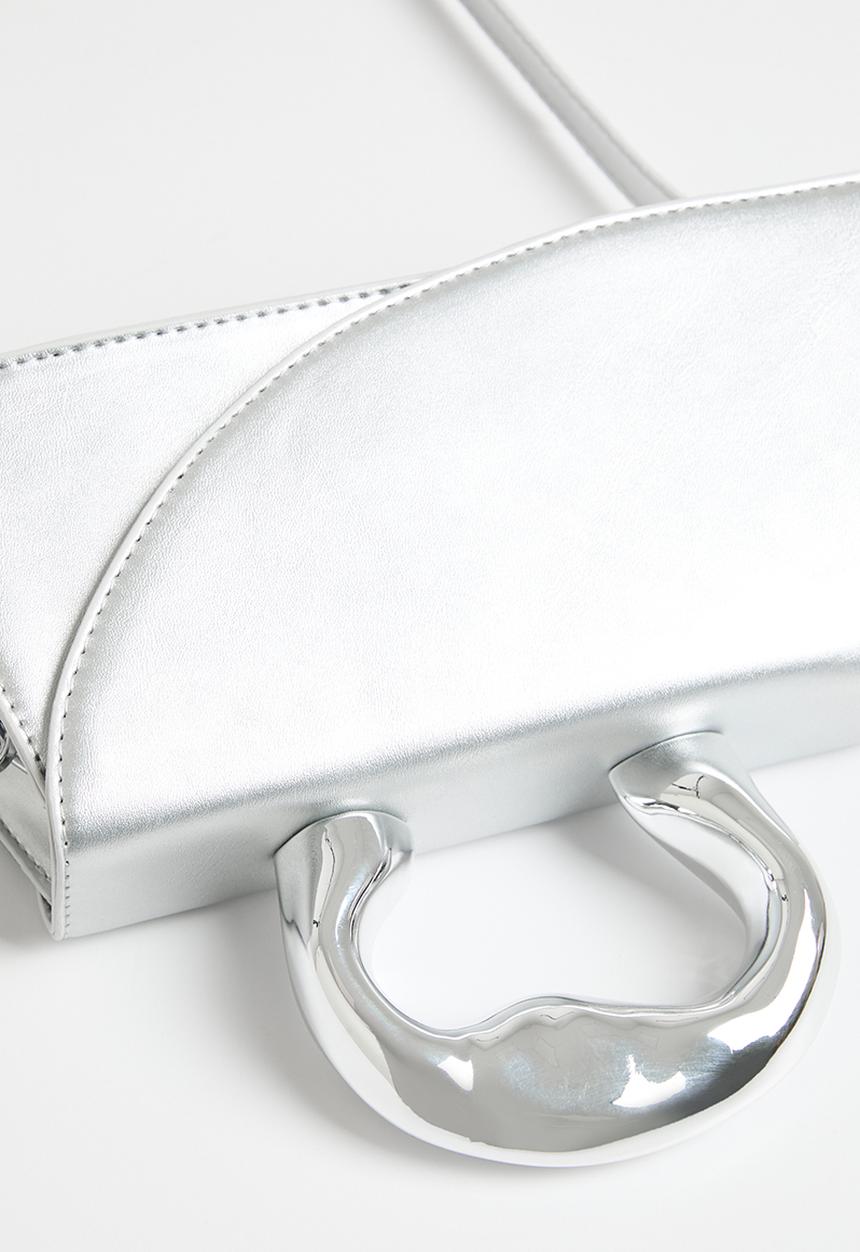 Superbalist - Metal handle crossbody bag - silver