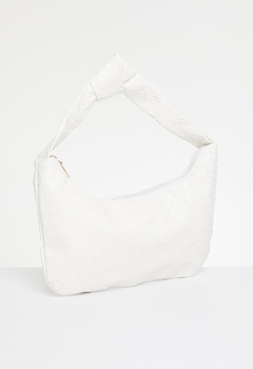 Woven shoulder bag - cream