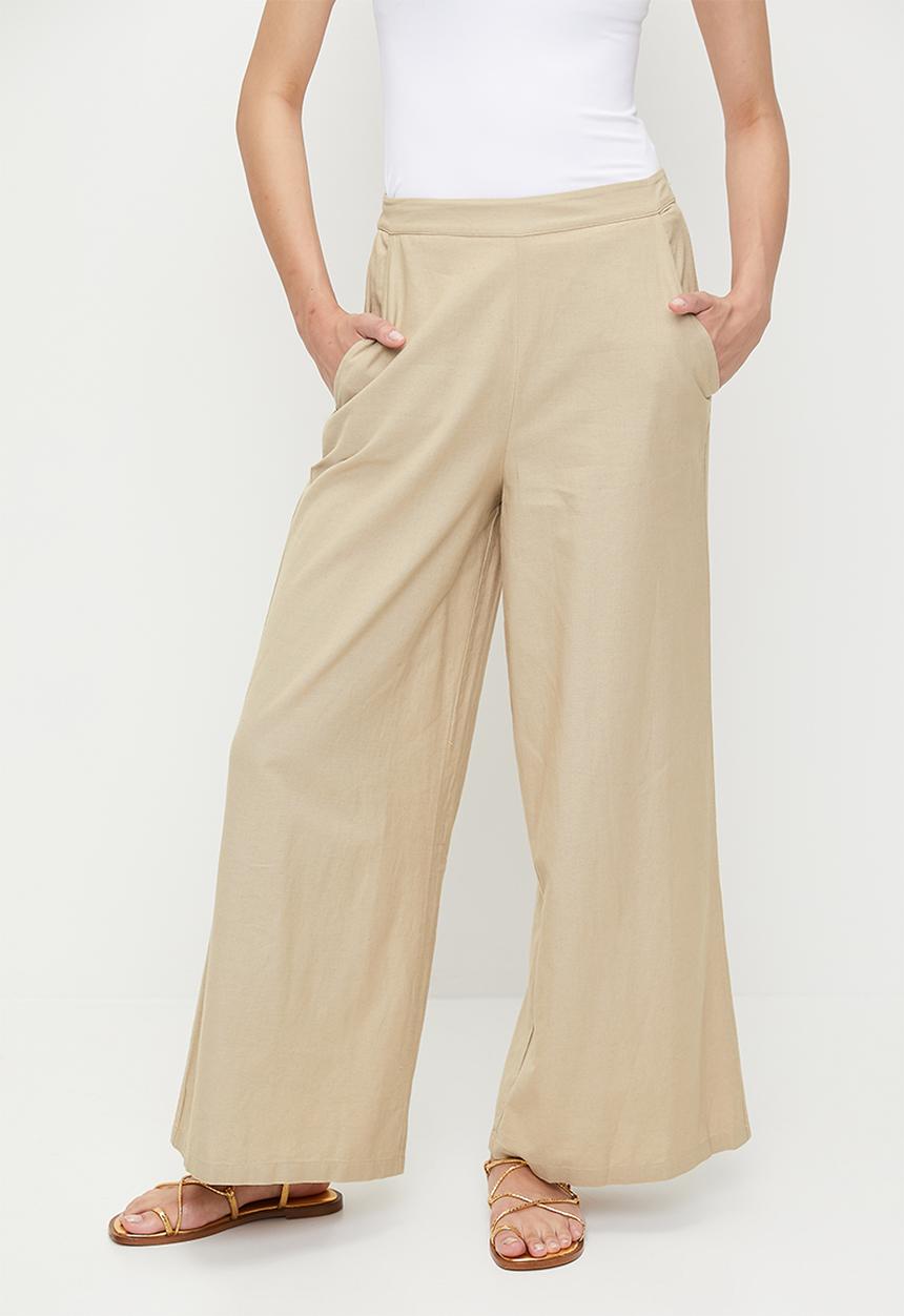 French Connection - Wide Leg Linen Trouser   - Incense