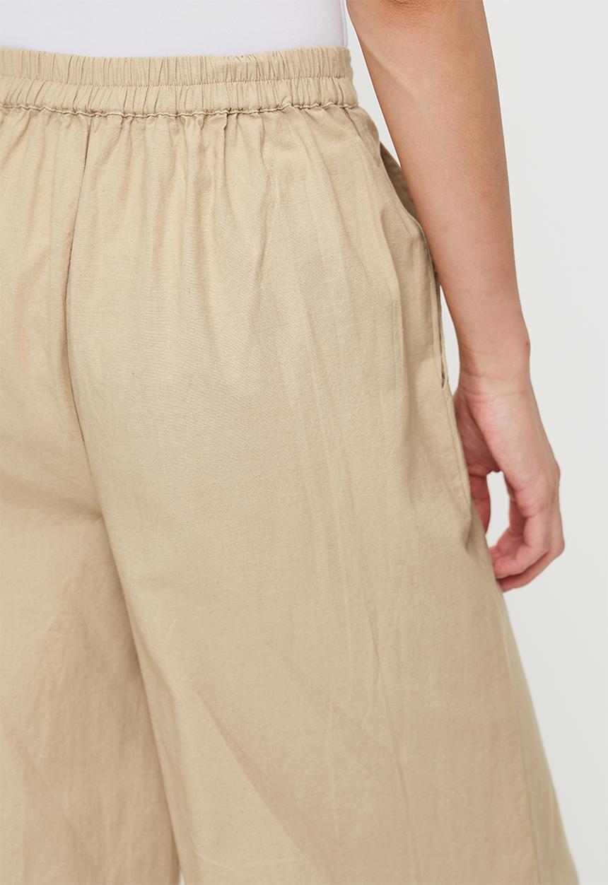 French Connection - Wide Leg Linen Trouser   - Incense