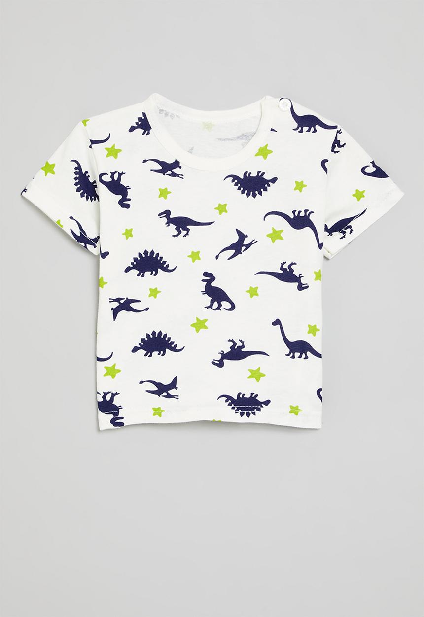 Pop Candy - Dino print tee - blue & white