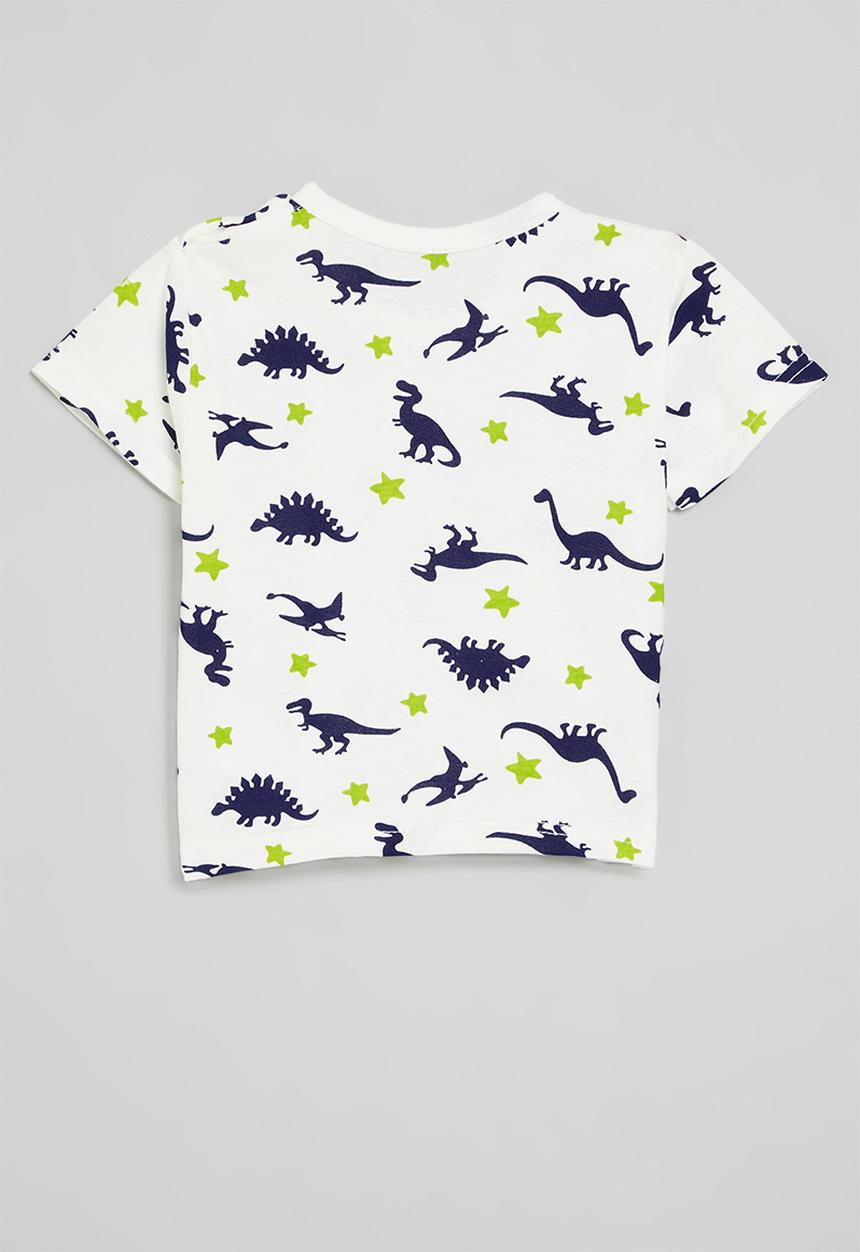Pop Candy - Dino print tee - blue & white