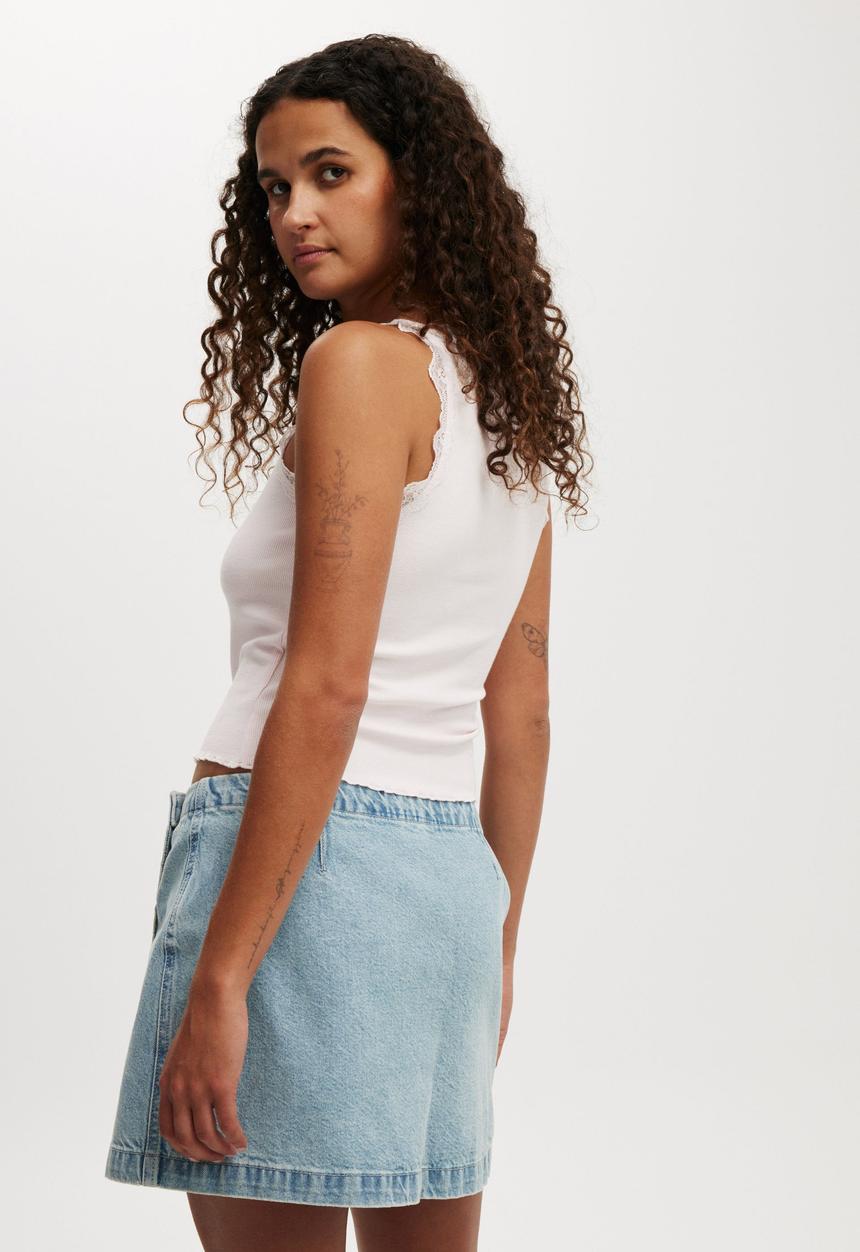 Cotton On - Wrapped Denim Mini Skirt - Cloud Blue
