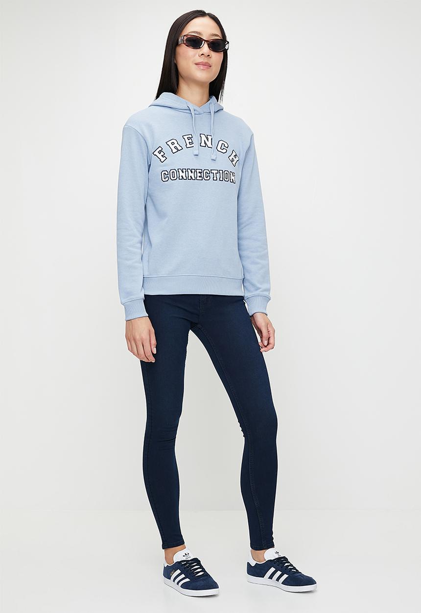 French Connection - Fc Collegiate  Hoodie   - Washedblue/Wht/Dknvy
