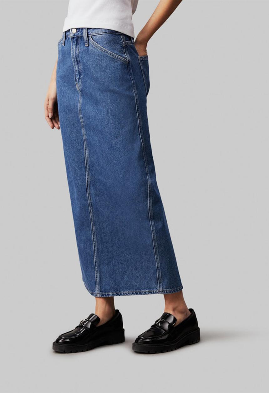 Calvin Klein - Trouser pocket maxi skirt - denim light