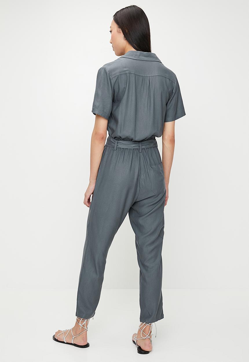 French Connection - Utility Pocket Jumpsuit  - Steel Blue