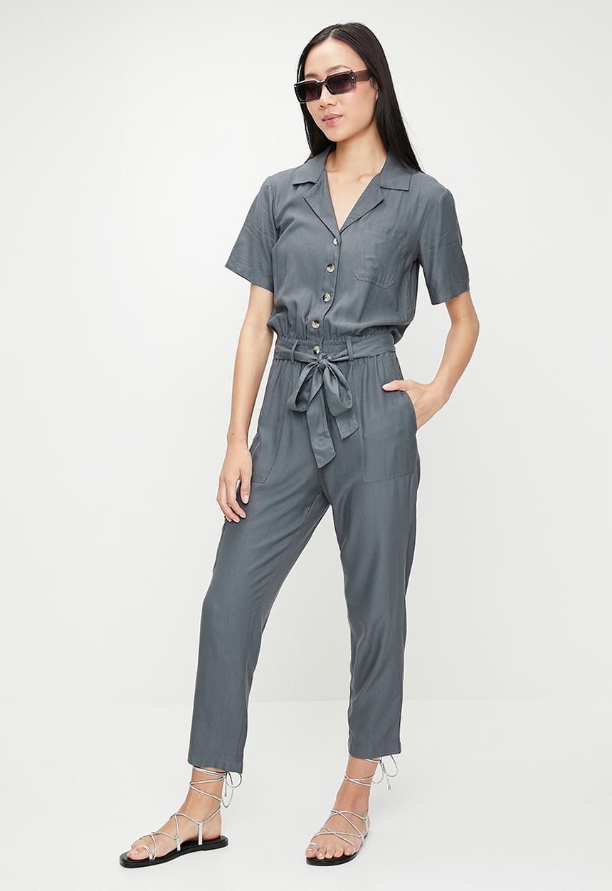 French Connection - Utility Pocket Jumpsuit  - Steel Blue