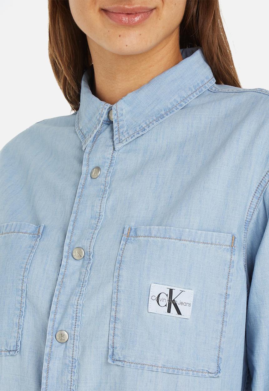 Calvin Klein - Oversized ls denim shirt - denim light