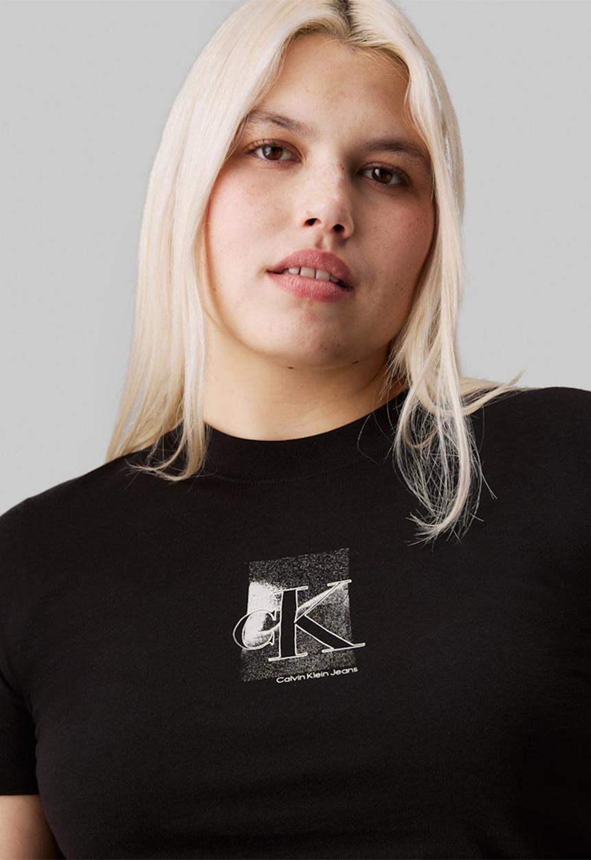 Calvin Klein - Plus diffused ck regular tee - ck black
