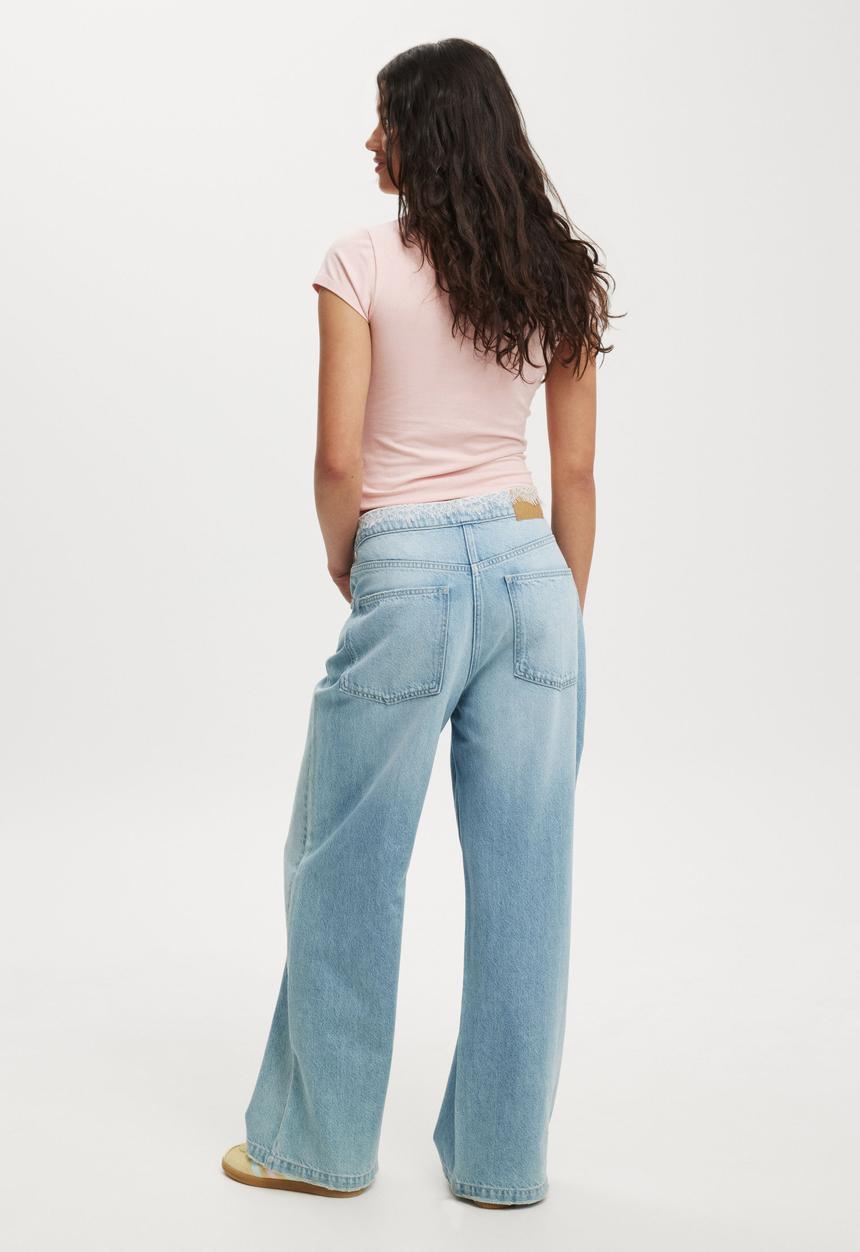 Cotton On - Super Baggy Jean - Cloud Blue/Lace